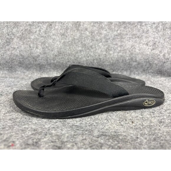 Chaco Sandals Womens Size 8 Black Flip Flops Thong Webbing Strap Comfort Casual - Picture 2 of 6